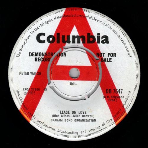  GRAHAM BOND ORGANIZATION -  
 Lease On Love 
 (7inch) 